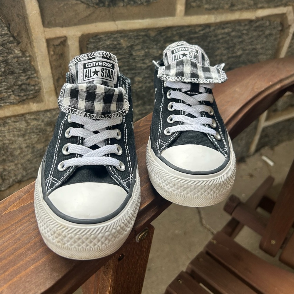 Converse CTAS Black canvas double tongue Sneakers. Women’s 7 - Picture 4 of 7